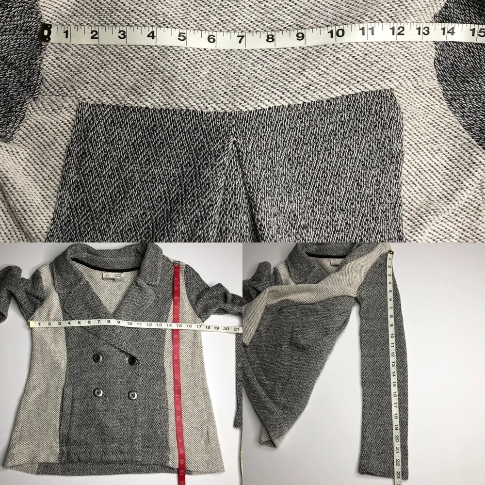 Anthropologie Saturday Sunday Milica Gray Two Tone Knit Blazer Jacket